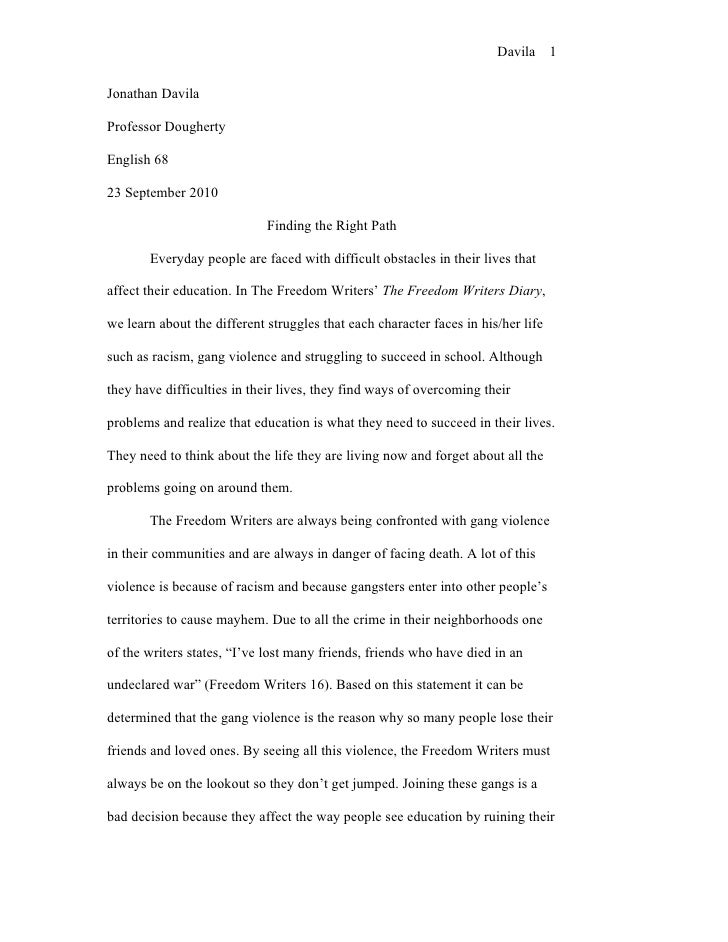 Paragraph Essay On Freedom Writers - Expository Essay Creator