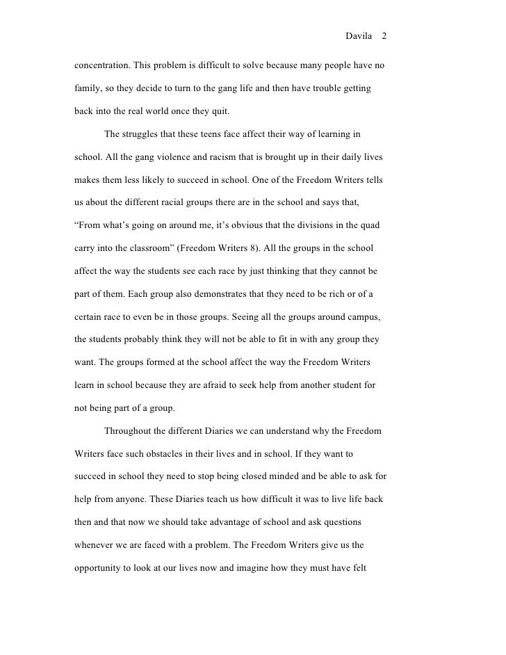 Free essays on freedom writers