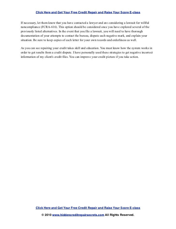 Unfastened credit rating Lawsuit