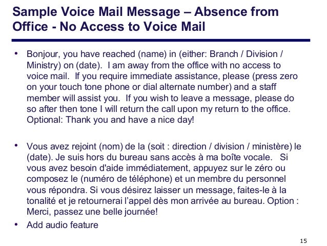 mail message voice sample