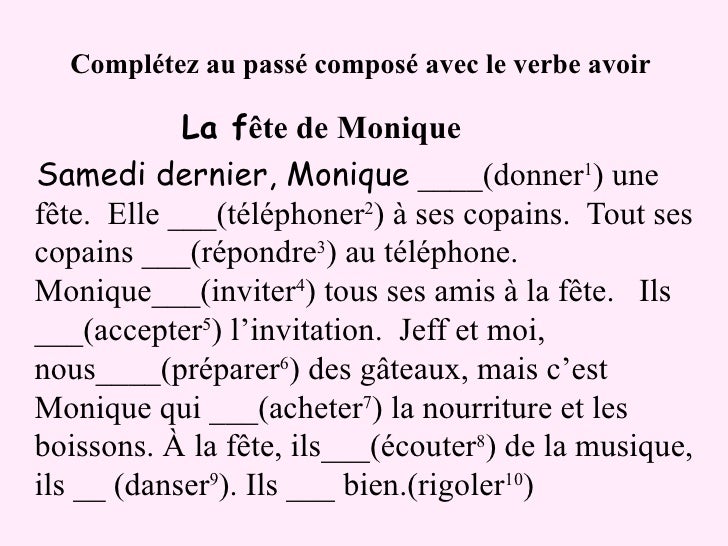 http://image.slidesharecdn.com/frenchpassecomposewithavoir-100529171300-phpapp02/95/french-passe-compose-avoir-part-1-21-728.jpg?cb=1275157716 Passé composé - ćwiczenia z czasownikiem avoir 2 - Francuski przy kawie