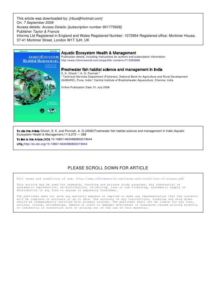 a for fish freshwater enhancement manual habitat