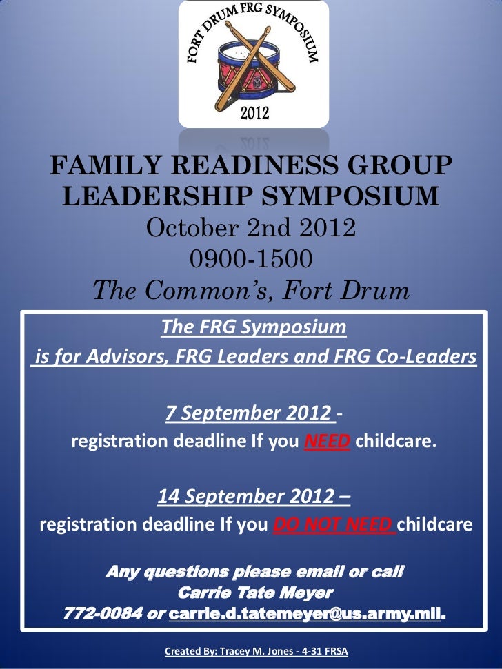 Fort Drum FRG Symposium