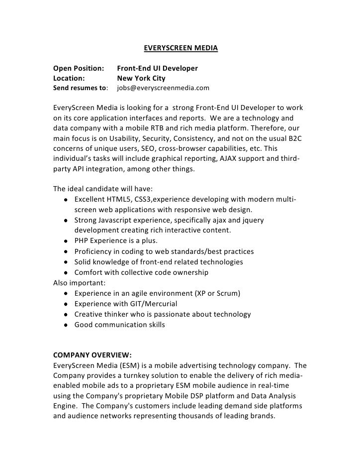 developer resume examples