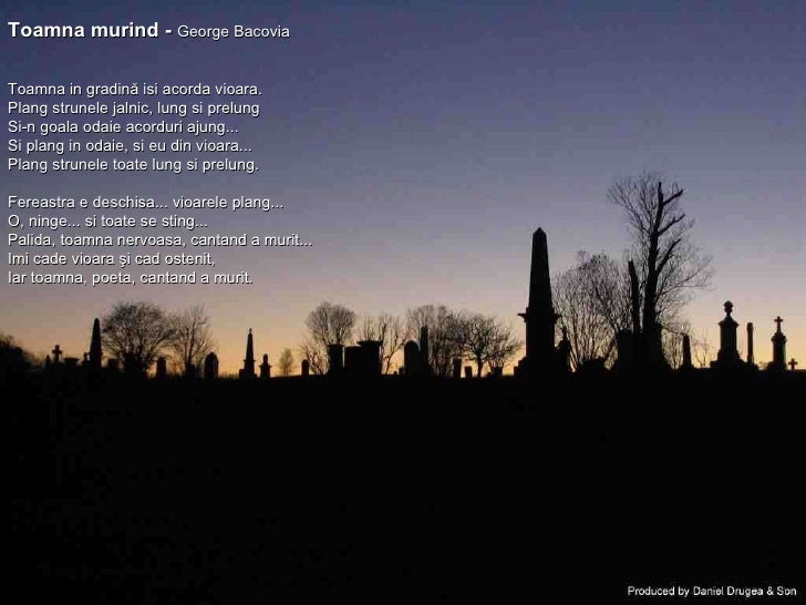 George Bacovia toamna murind George Bacovia toamna murind