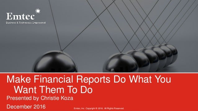 how to do a financial report