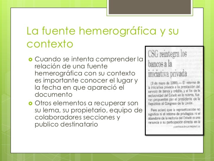 Fuentes hemerograficas