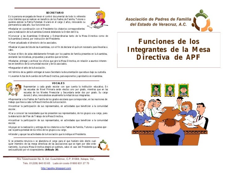 Funciones De Los Integrantes De La Mesa Directiva Escolar