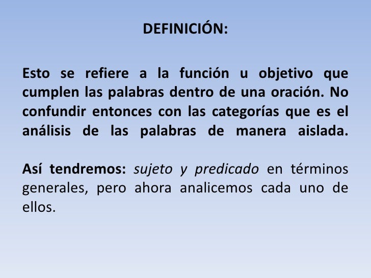 Funciones sintácticas