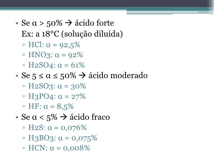 Como Saber Se O ácido é Forte Ou Fraco