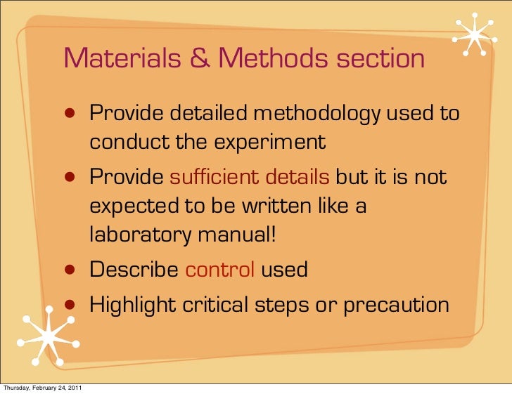 Master thesis materials and methods