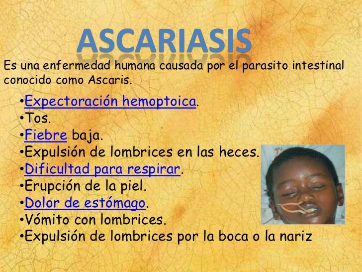 De los parásitos al niño para la profiláctica