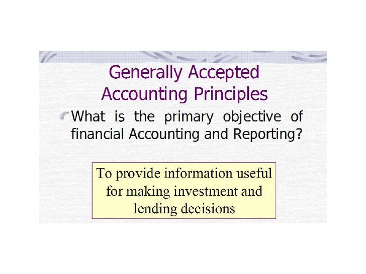 Purpose of GAAP financial statements