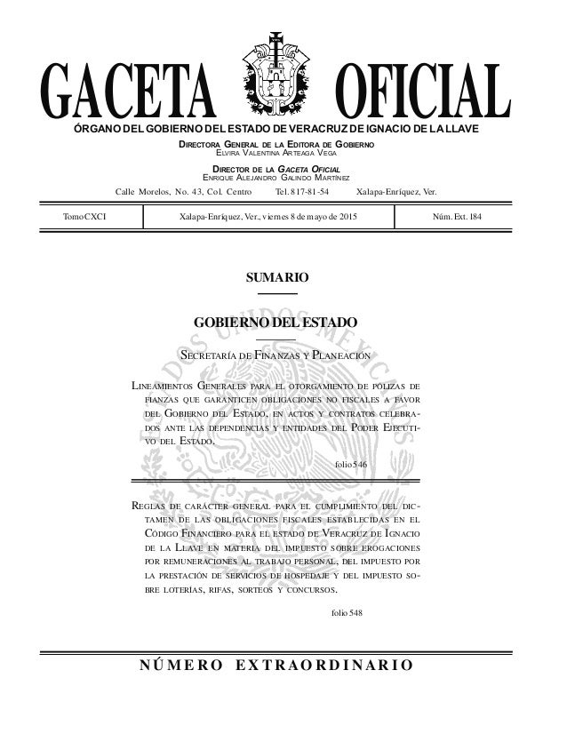 gaceta del gobierno de mexico