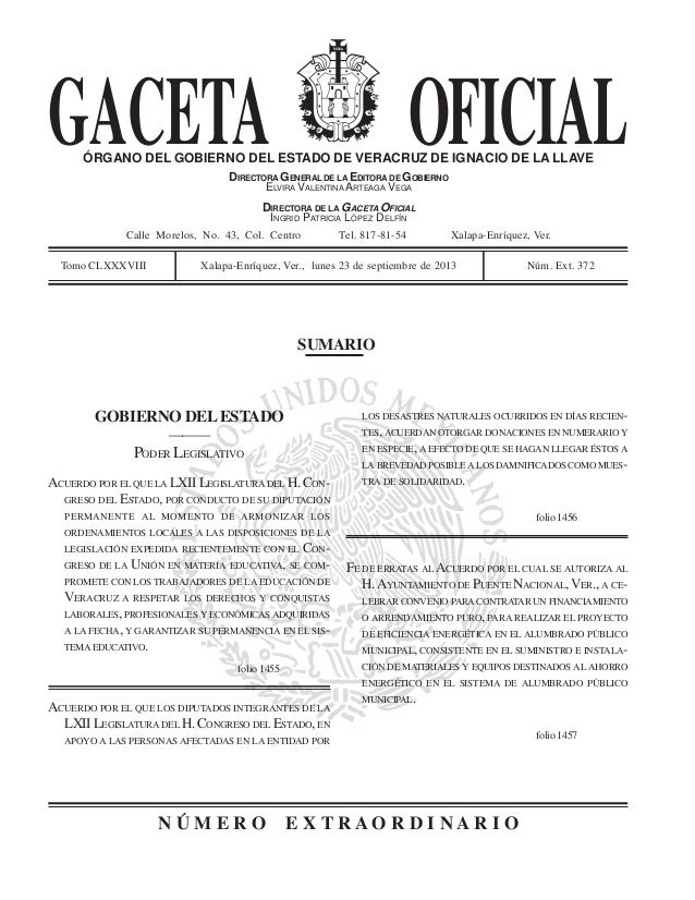 GACETA OFICIAL GOBIERNO gaceta oficial gobierno: