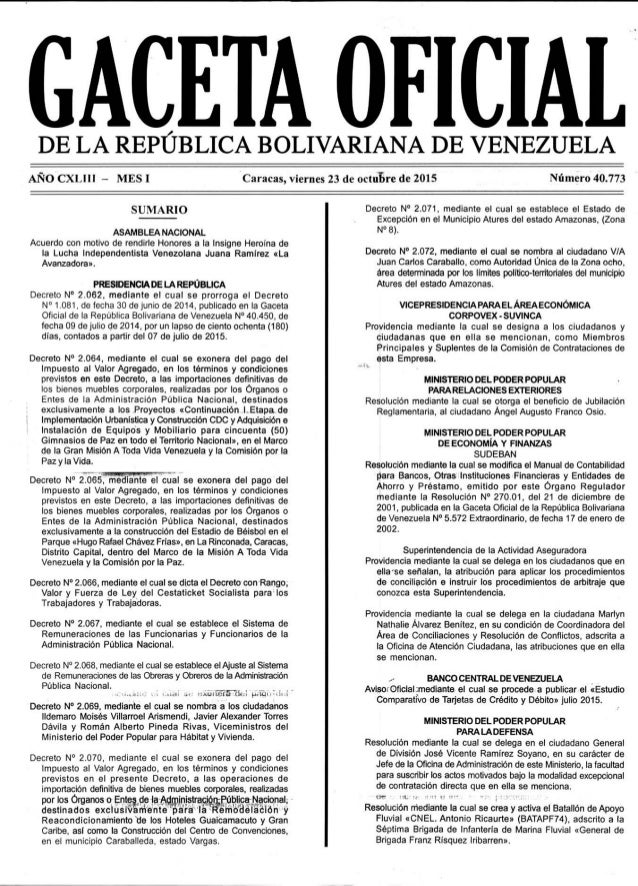 GACETA NACIONAL REPUBLICA BOLIVARIANA gaceta nacional republica bolivariana: