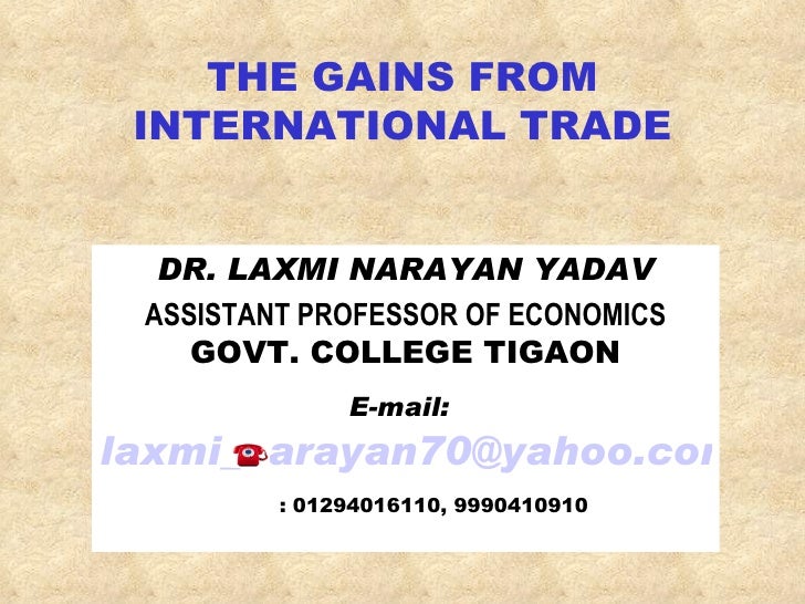 Gains from international trade pdf