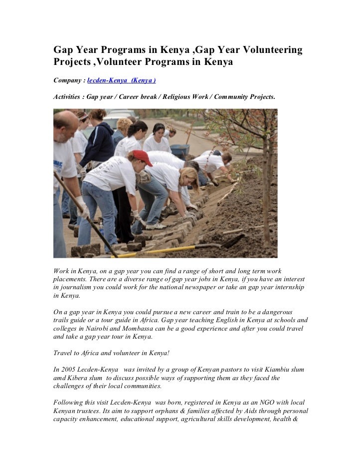 Gap Volunteer Program