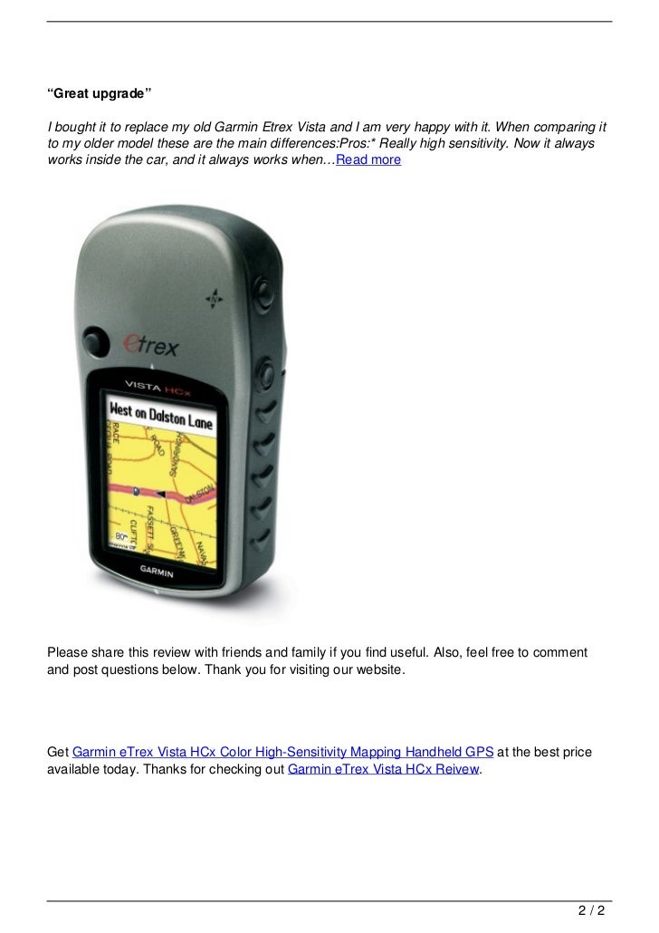 Etrex 30 Vs Etrex Vista Hcx Garmin