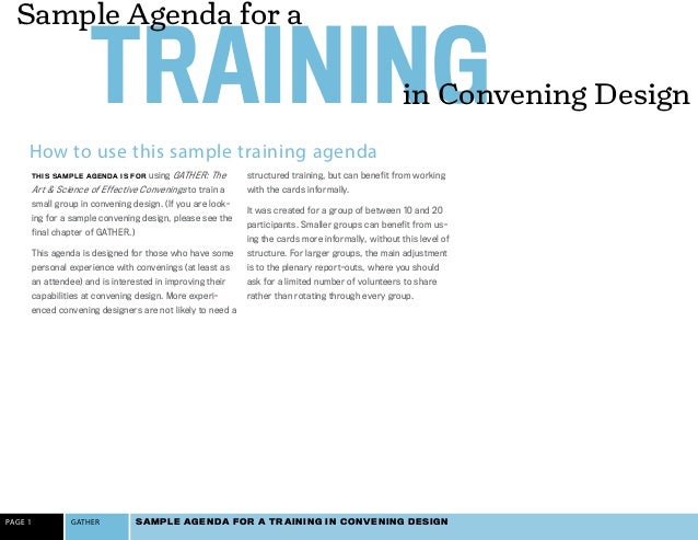 agenda training sample