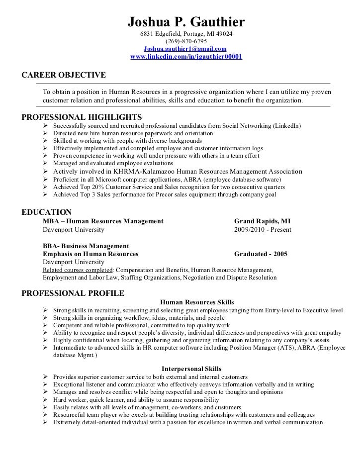 hr specialist resumes