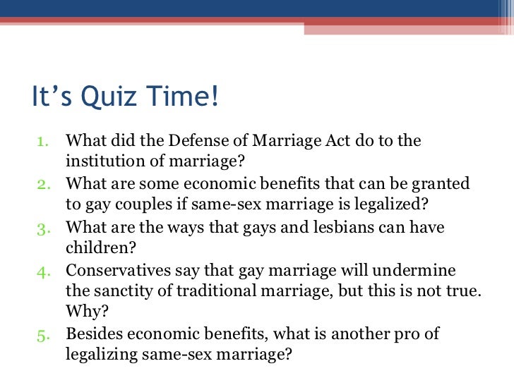 should same marriage be legalized essay