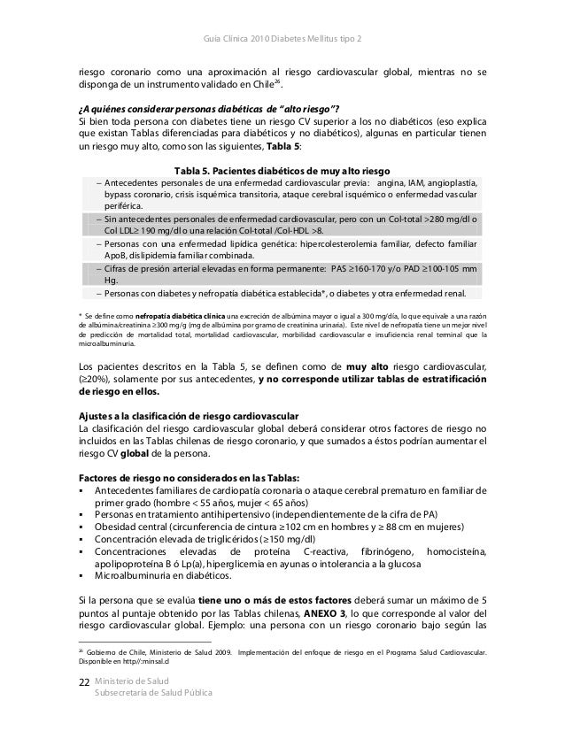 Diabetes mellitus tipo II MINSAL Diabetes mellitus tipo II MINSAL