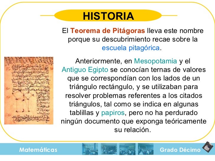 TEOREMA DE PITAGORAS