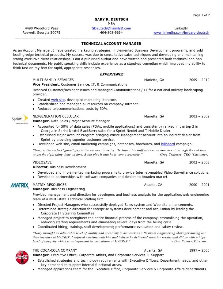 technical resumes examples