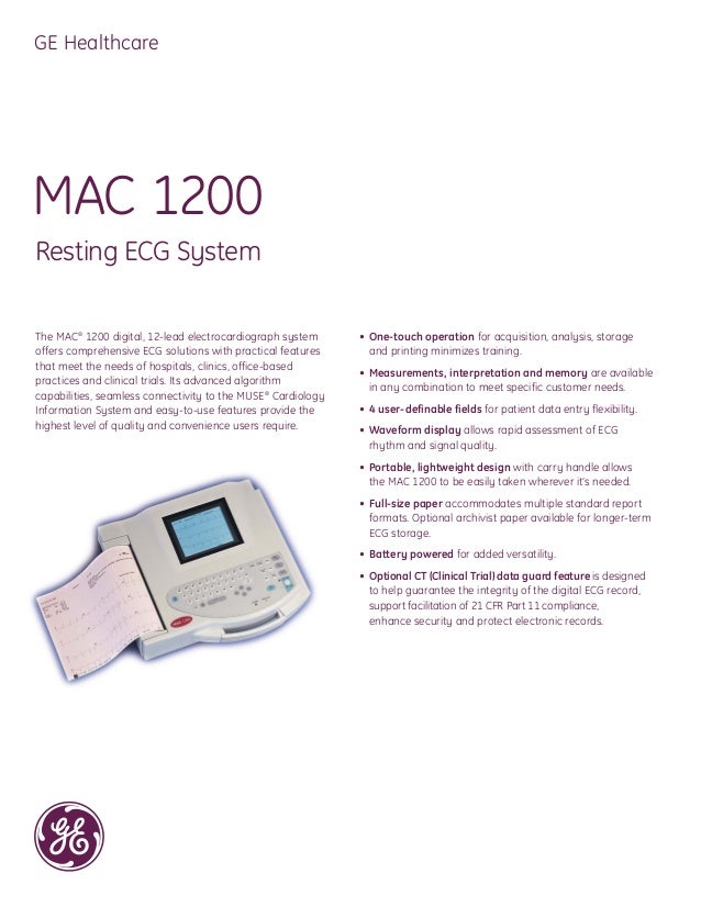 Ge mac 1200 st service manual