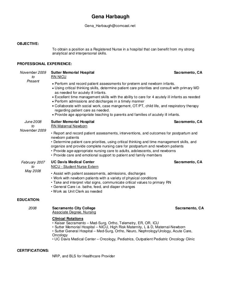 medical surgical nurse resume