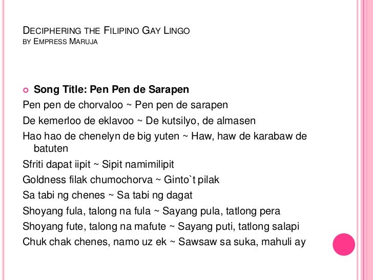 Gay Lingo Translation 14