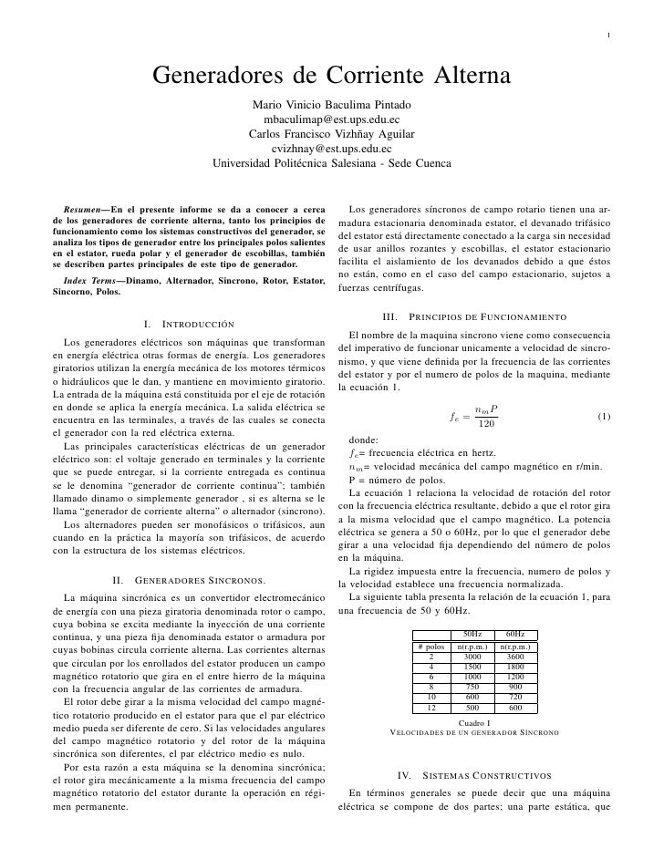 Generadores corriente alterna