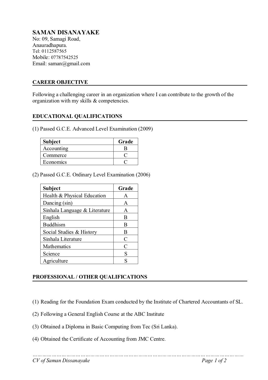 Curriculum Vitae: Curriculum Vitae Template Bahasa Indonesia