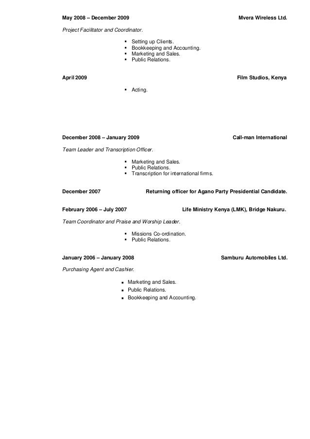 Resume and cv writing services in kenya