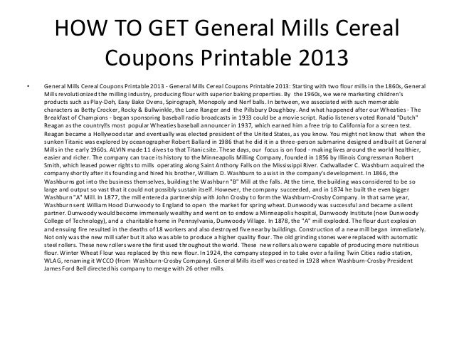 General mills coupons online
