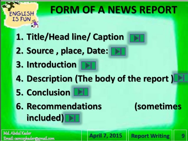 How do we write a report