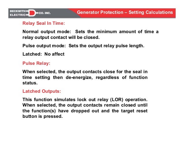 M 3425a generator protection relay functions