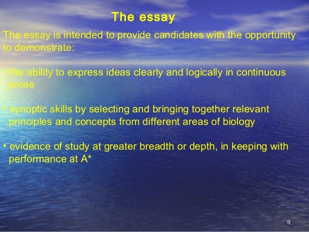 Biology a2 synoptic essay help