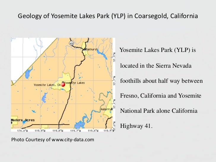 Geology of Yosemite Lakes Park, Ca