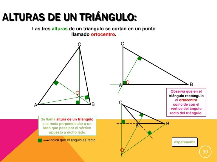 Resultado de imagen de ortocentro triangulo rectangulo