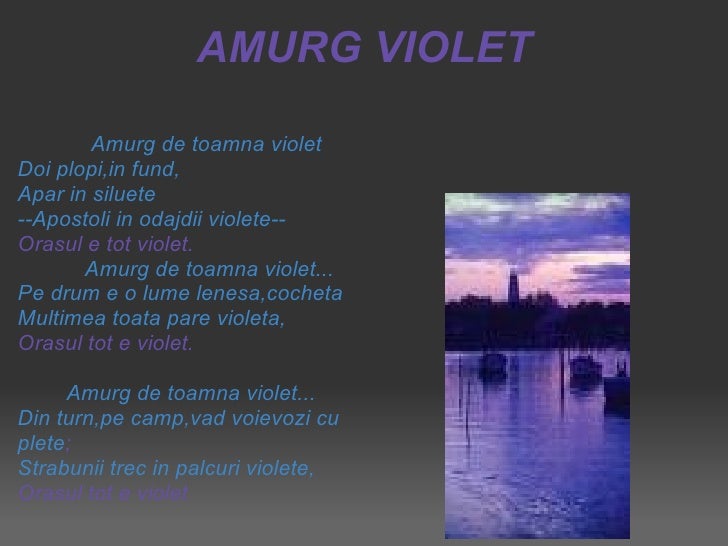 George Bacovia amurg violet George Bacovia amurg violet