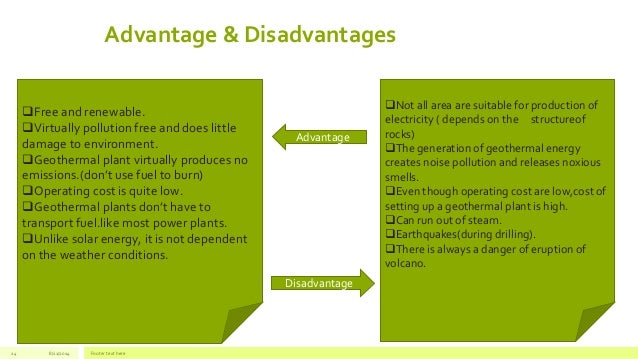  Energy and water - advantages and disadvantages of different energy