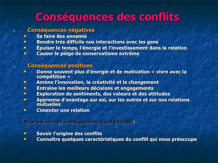 Gestion des conflits Gestion des conflits
