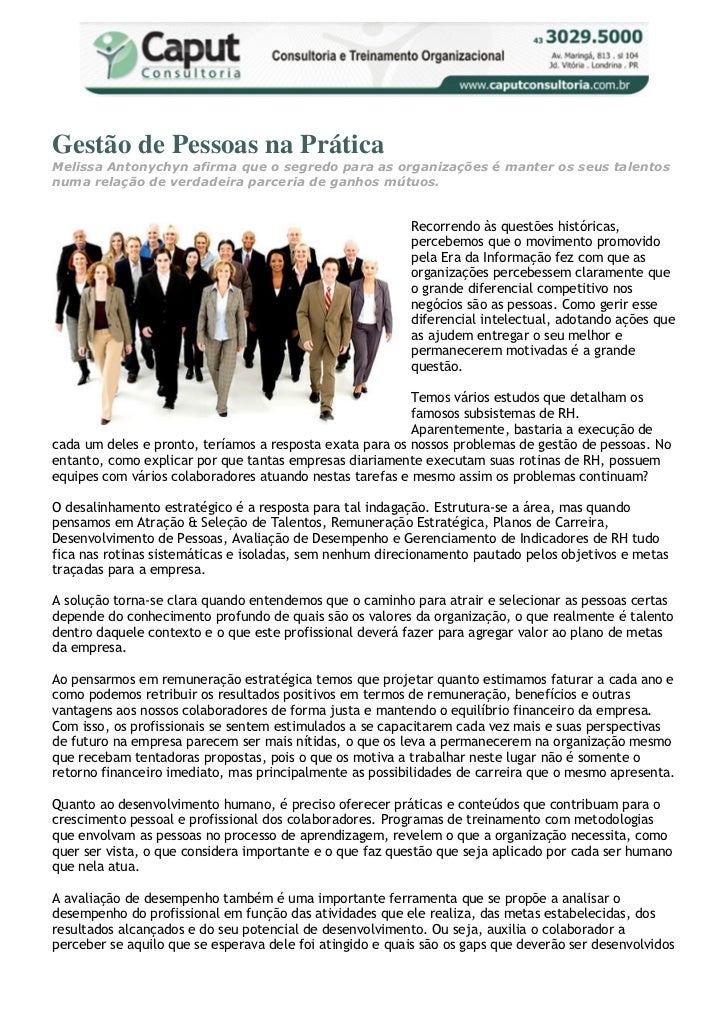 Artigos gestao de pessoas
