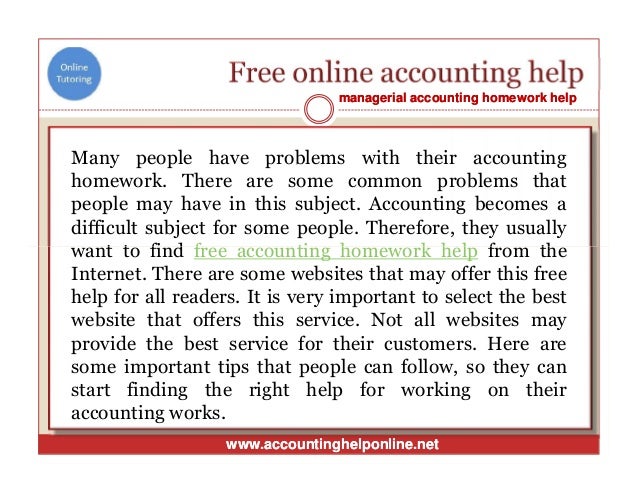 accounting homework help forum