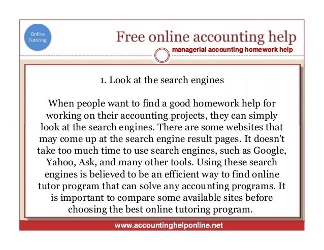 Online managerial accounting homework help