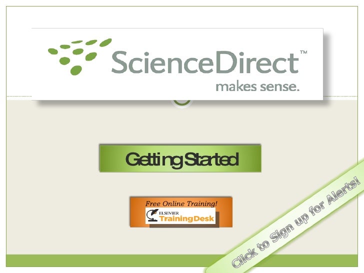 Getting Started With ScienceDirect