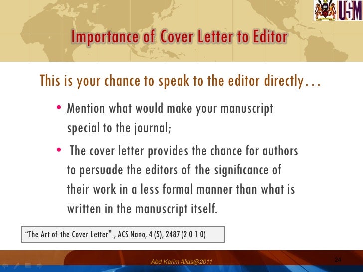Cover letter samples for your scientific manuscript