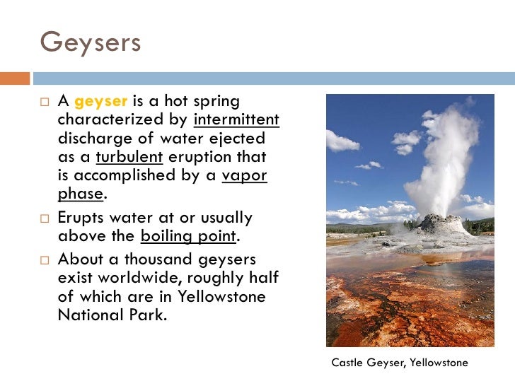 Geysers and Hotsprings